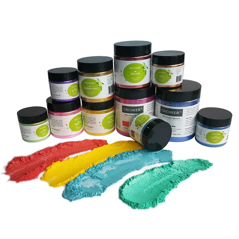 
25g, 50g, 100g bottom packed mica powder for Epoxy Resin, Epoxy floor, Cosmetics, Soap making, slime, both bomb 