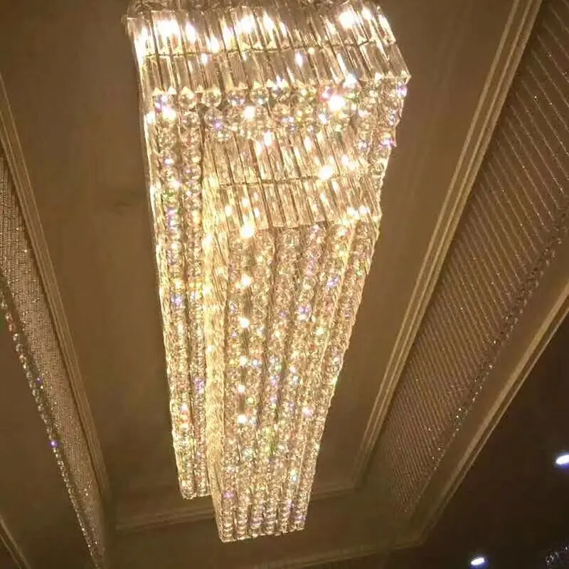 Modern Crystal Chandelier Large Luxury Gold big Led high ceiling chandeliers pendants