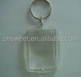 Rectangle plastic photo transparent acrylic keychain 35*45mm