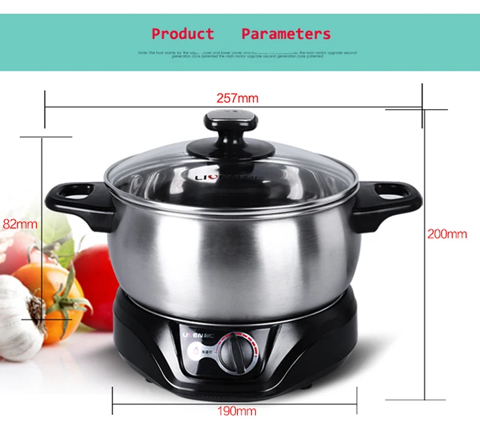 Electric stainless steel mini hot pot