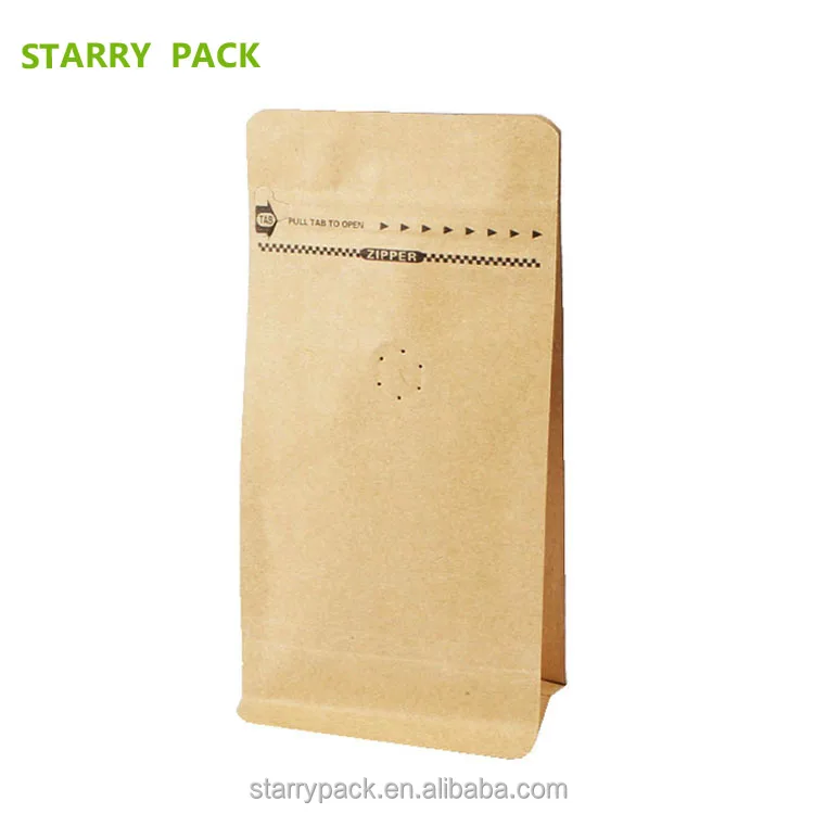 Кофейные пакеты из крафт-бумаги с клапаном 250 г 500 1 кг