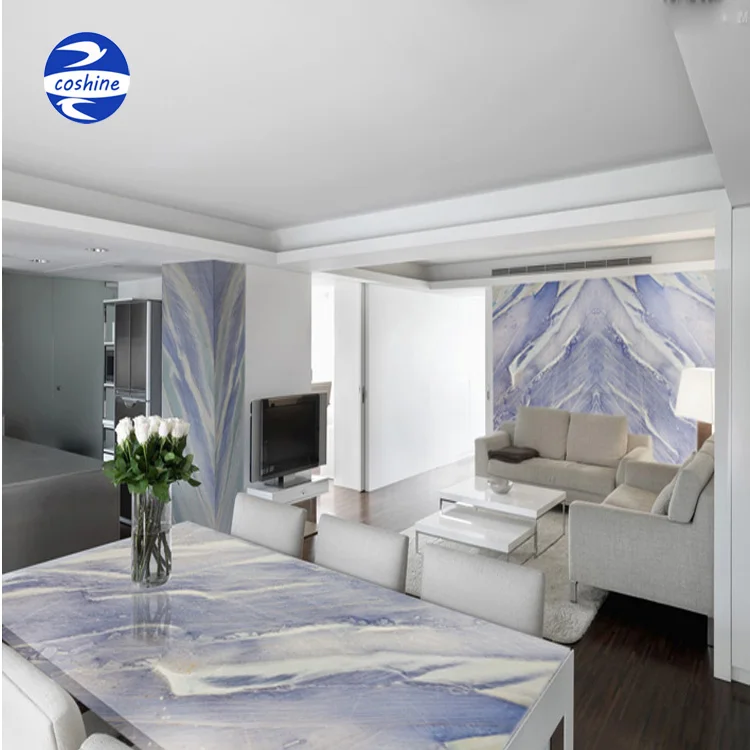 
Precious ice age quartzite blue stone for interior decoration table and wall 