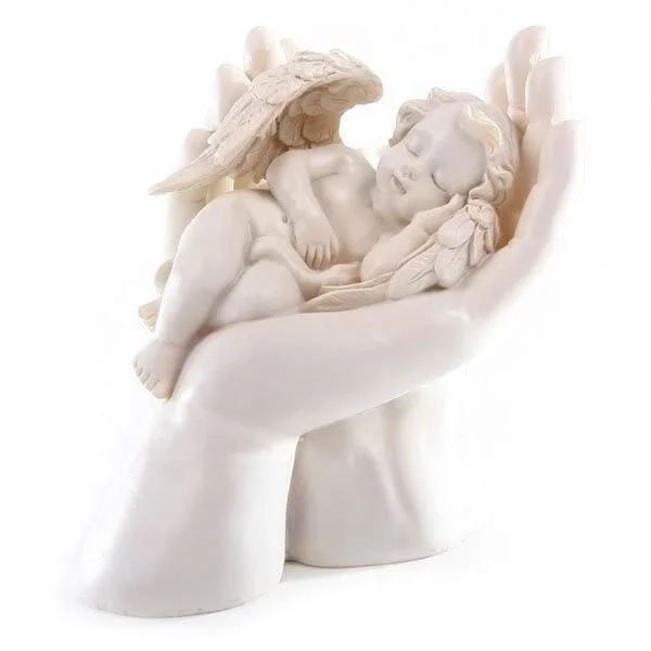 Factory direct marble carving Exquisite handicrafts Hand carved elegant sleeping angel marble sculpture