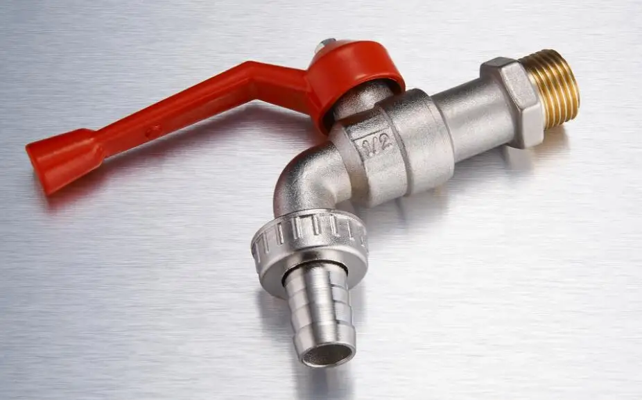 
Wall Mounted Forged Copper Ball Stem Hose Union Nickel Plated PN16 1/2