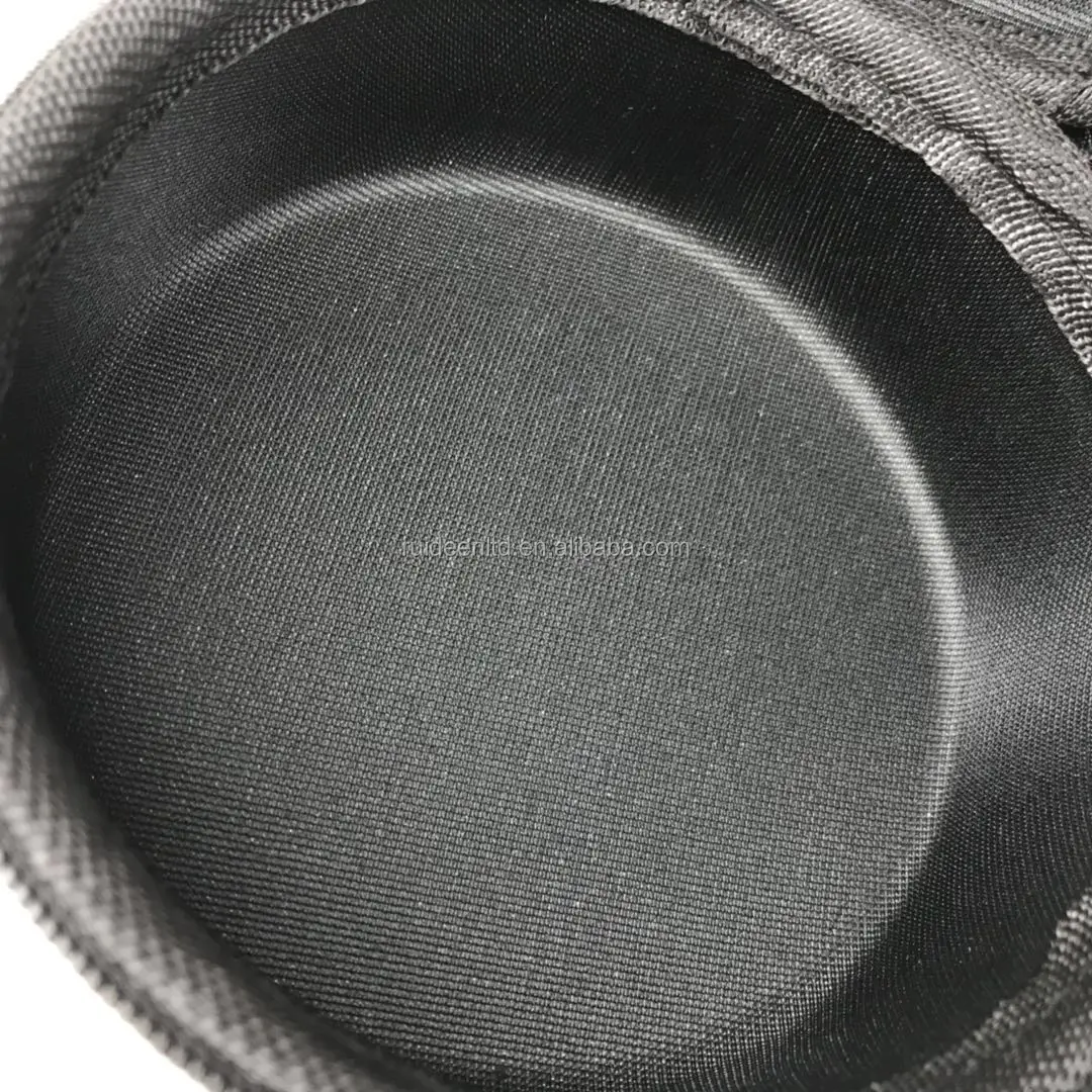 10.5CM Diameter, 5.5CM Height Black Knitted Fabric Round Hard Shell EVA Case for Speaker(LZH-14)