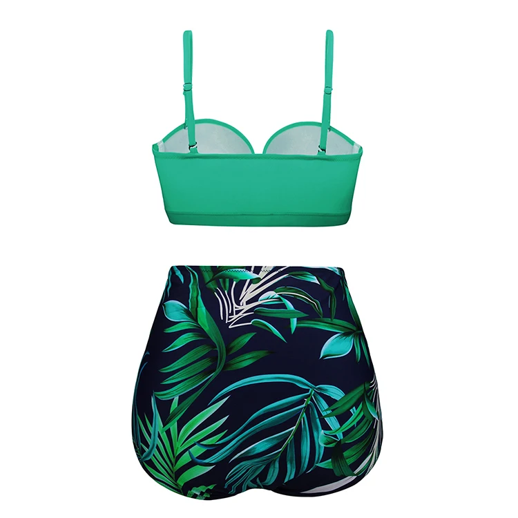 
Womens Sexy High Waisted Floral Tropical Style Bikini Swimwear 