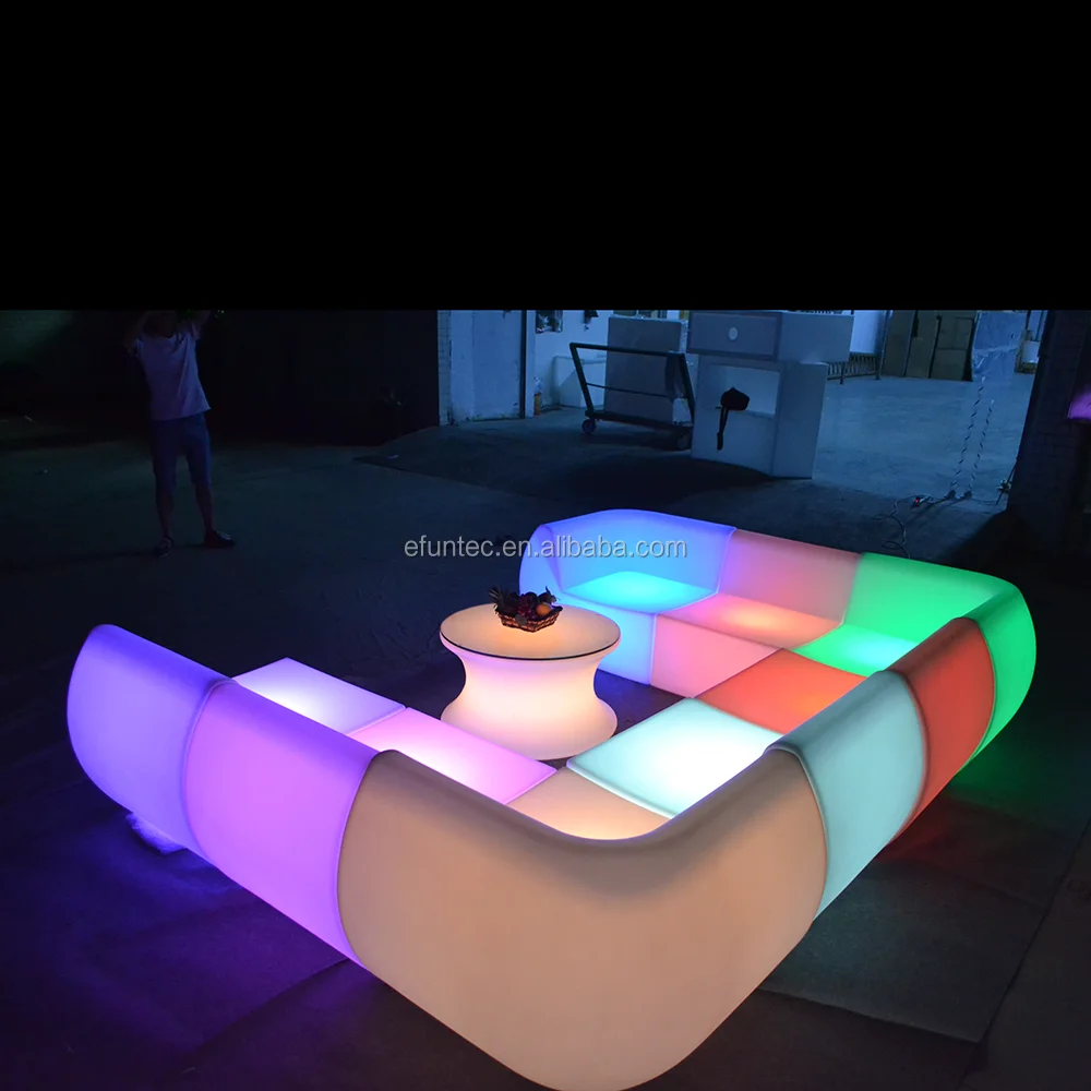 Перезаряжаемый секционный диван для ночного клуба с изменяющимся цветом rgb, мебель со светодиодной подсветкой