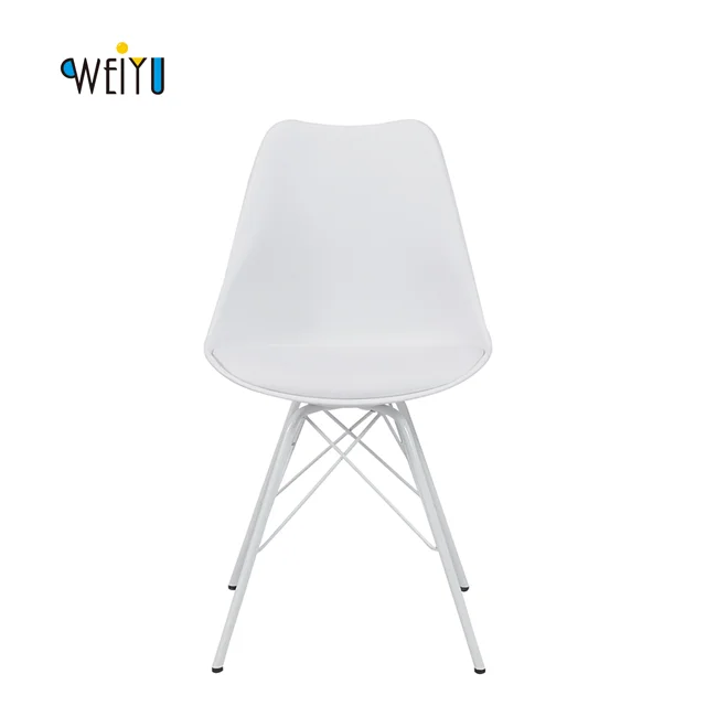 150 контейнеров в месяц новый дизайн каждую неделю современный белый полиуретановый стул с железными ножками для обеда