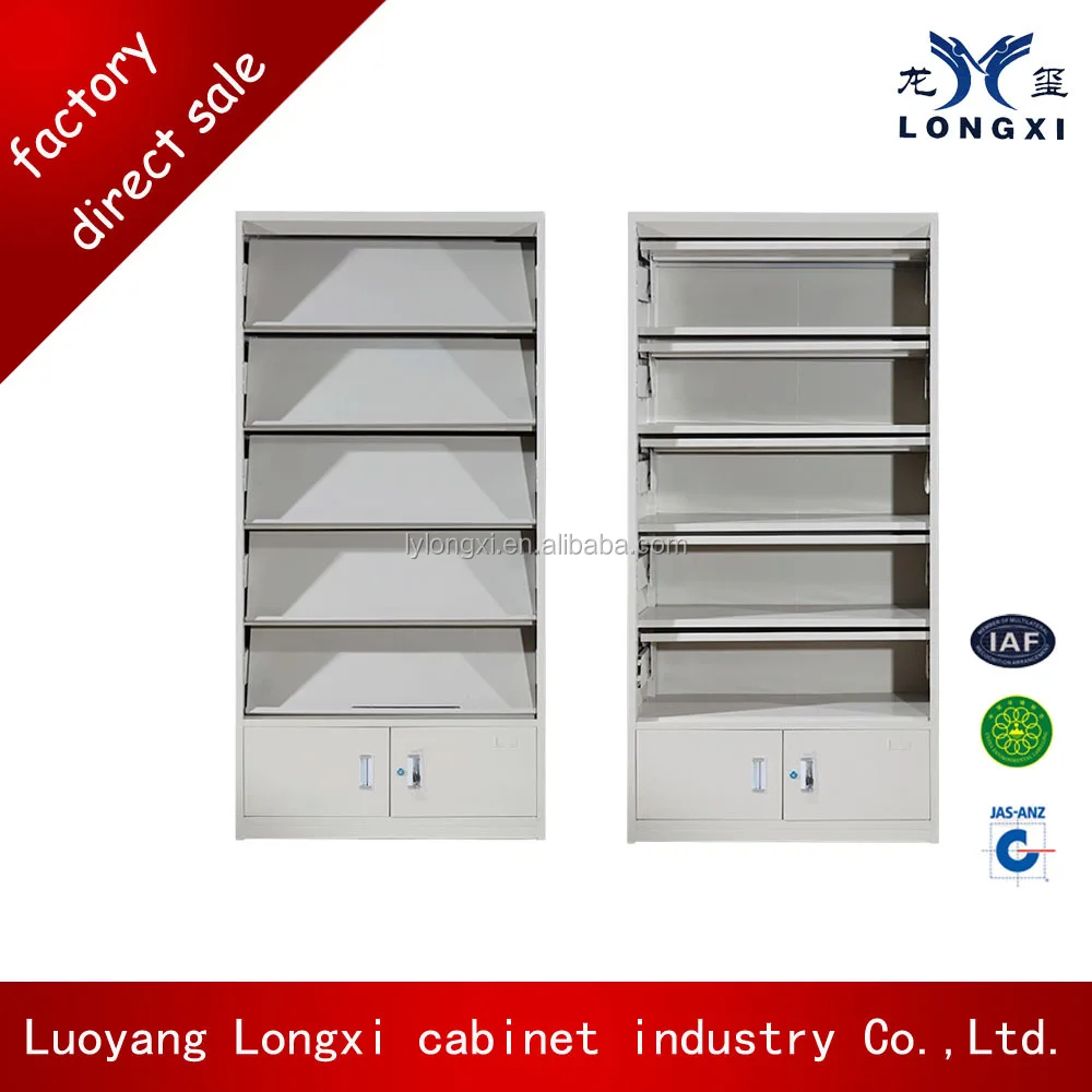 High quality Steel Library magazine rack /magazine books display shelf/School library furniture