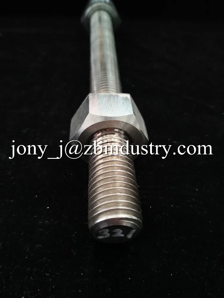 
A193 B8T, Stainless Steel SS321/ AISI 316/316L Stud Bolts with Nuts 