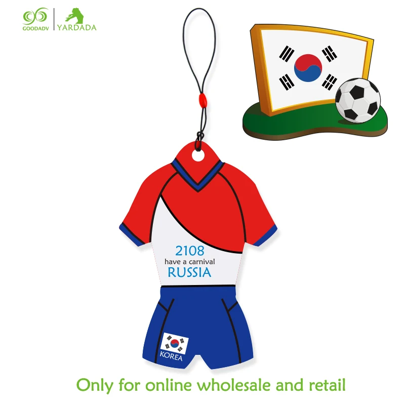 
Soccer football world cup soccer fans accessories paper air fresh perfume, South Korea football team clothes car freshener 