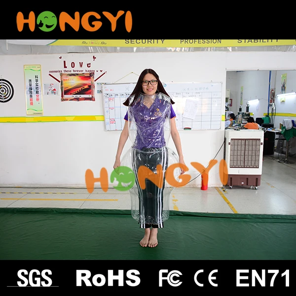 New unique design transparent inflatable clothing inflatable PVC dress can be customized