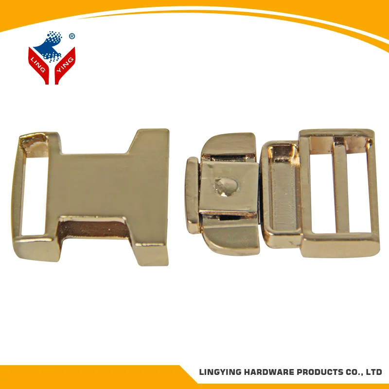 Custom Quick Release Tri-Glide Bag Buckle Metal Strap Bag Clip Buckle