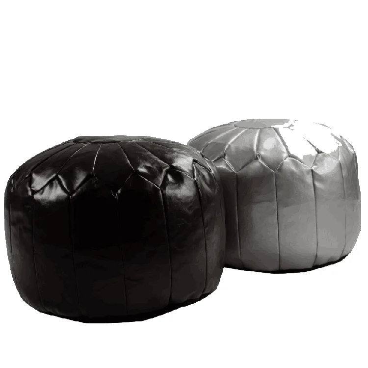 Comfortable modern home with Moroccan style leather circular handmade wholesale custom Ottoman pouf