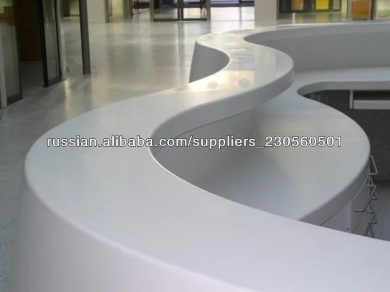 Corian countertop with radius curves