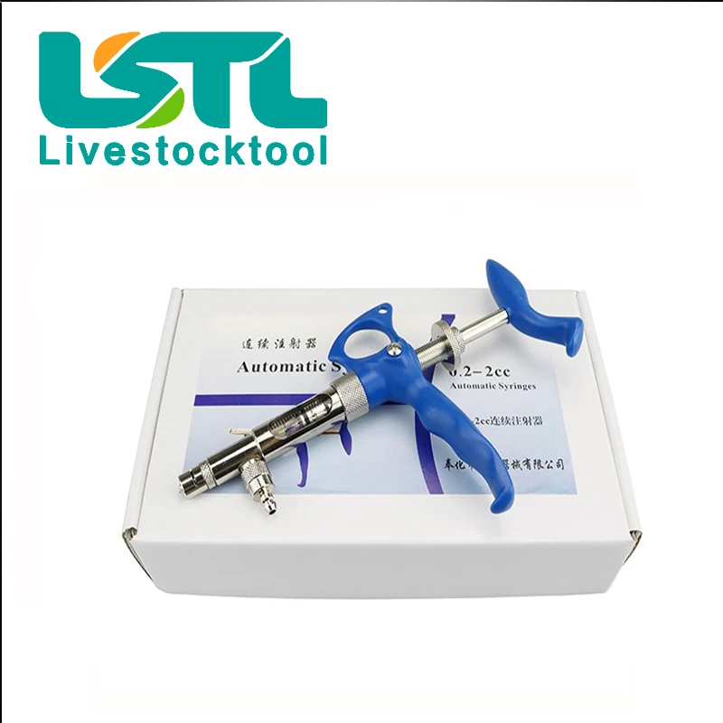 Reusable Use Veterinary Injector Syringe Continuous Adjustable Poultry Chicken 2 cc Syringe Automatic Pig Cattle Vaccine Syringe