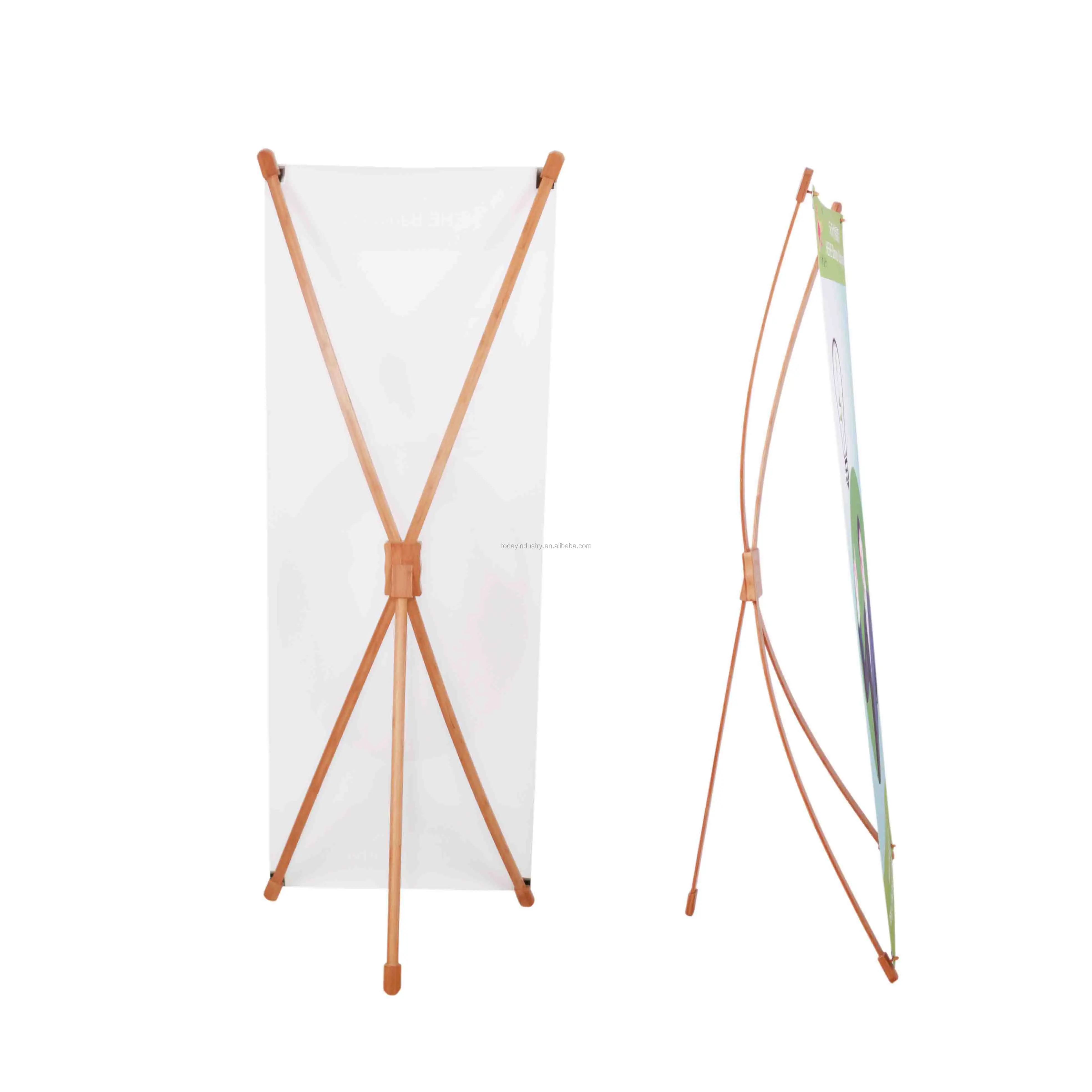 custom  Bamboo Lightweight Indoor Banner Display Stand