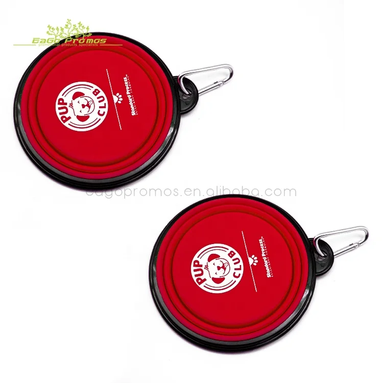 2022 2023 Popular wholesale high quality custom collapsible silicone pet bowl with plastic loop