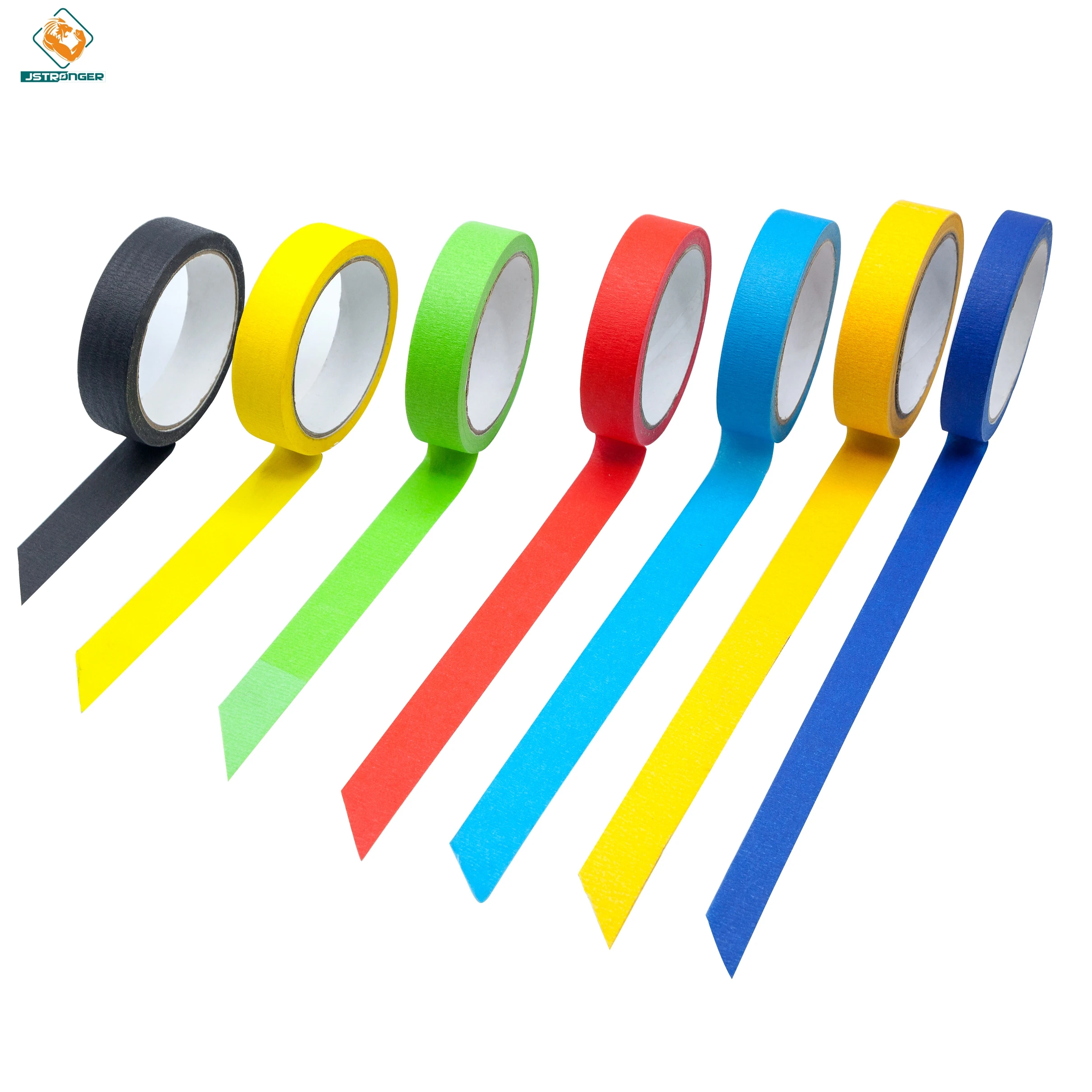 Factory Supply White Indoor Painting Self Adhesive General Purpose Usage Crepe Paper Colorful Decoration Masking Tape