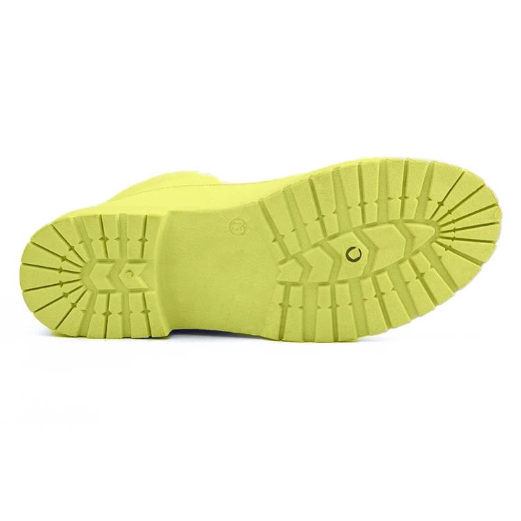 Outdoor Leather Hiking Shoes Ankle Pure Yellow Winter Leisure Casual Boots