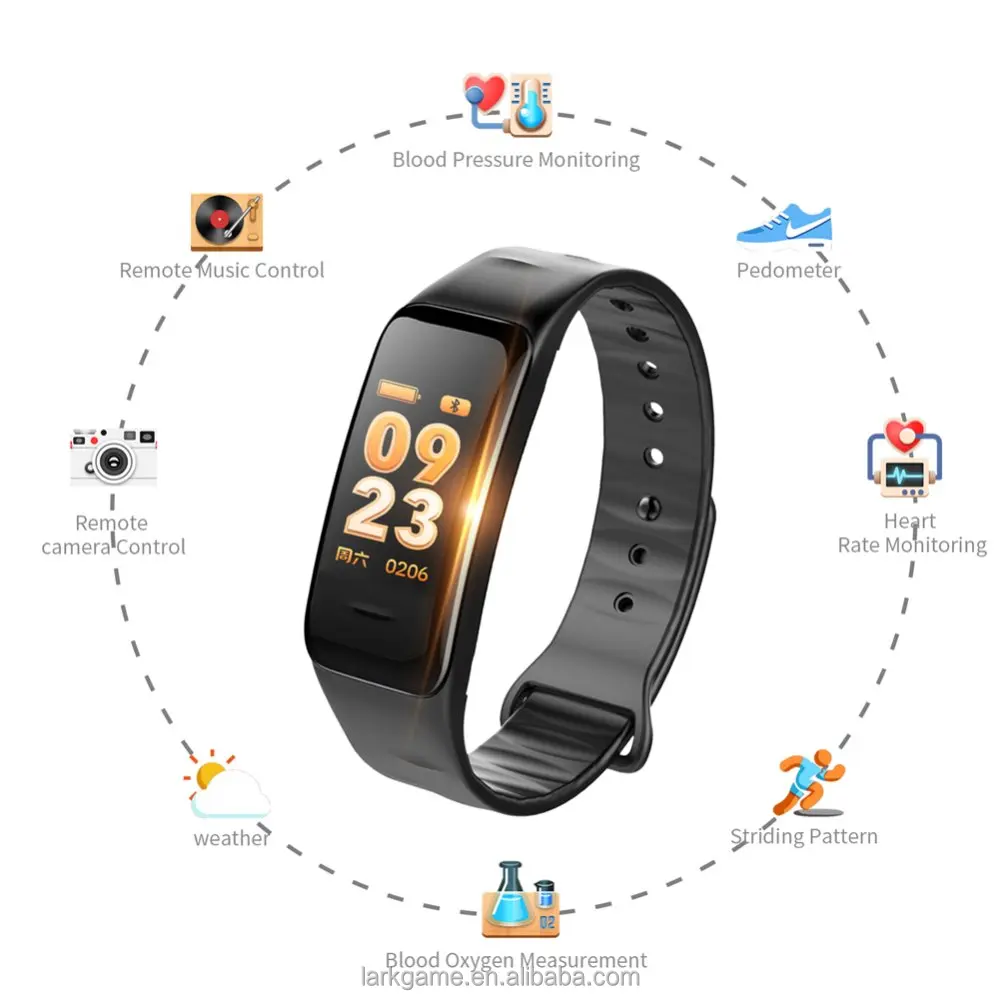 Smart Bracelet C1s Watches Blood Pressure Wristband Fatigue/Heart Rate Monitoring Sleep Activity Tracker Fitness Pedometer