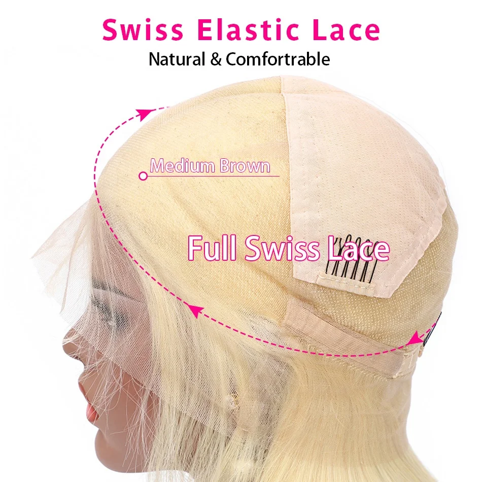 Blonde 613 Full Lace Wig 100%Human Hair Cuticle Aligned Short Bob Wigs For Black Women