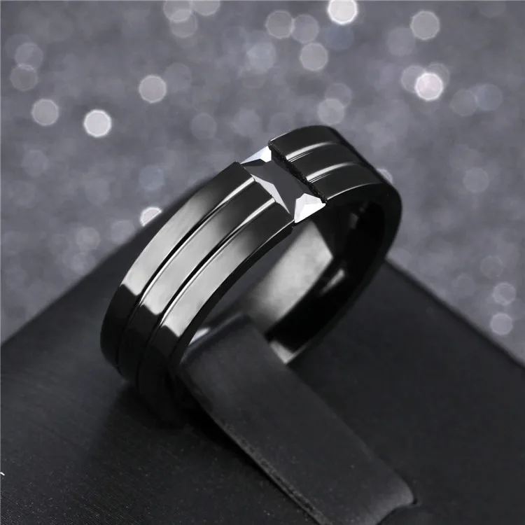 Fashion 316l Steel Jewelry Nice Design Black Metal Rings for Fingers Wholesale for Men Wholesale Woman Stainless Steel Ring