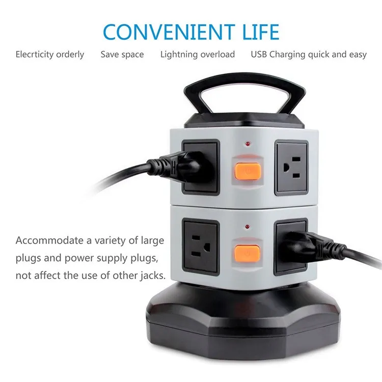 Junwei mk Electrical Plug Switched Socket with Individual Socket Each Layer