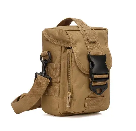 M6 outdoor tactical cell phone mobile phone camera one shoulder strap bag with molle systems on backside and both sides