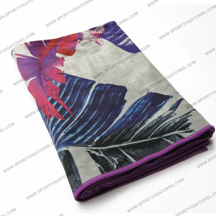 
Guangzhou OEM suede high color fastness and durable microfibre yoga mat towel 