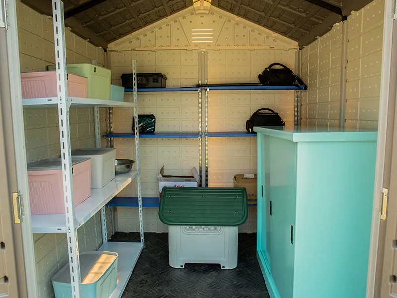 
Five- room big size outdoor HDPE Plastic storage garden shed for backyard 