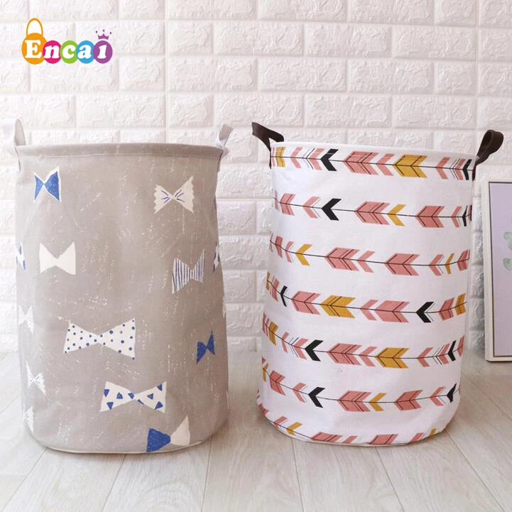 Encai Collapsible Toy Storage Basket Waterproof Nordic Style Dirty Clothes Laundry Baskets