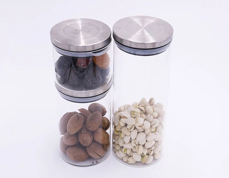 
Food grade glass jars for food packaging with stainless steel lids 