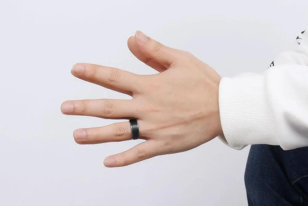 
black mens tungsten ring blue charm engagement ring men 