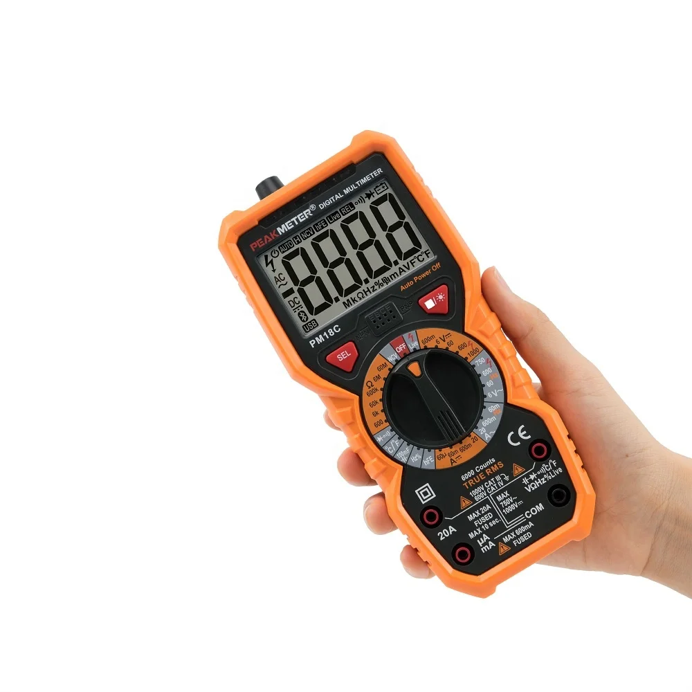 6000 counts tester multimeter PM18C, PM18C 20A AC DC multimeter auto range with true RMS