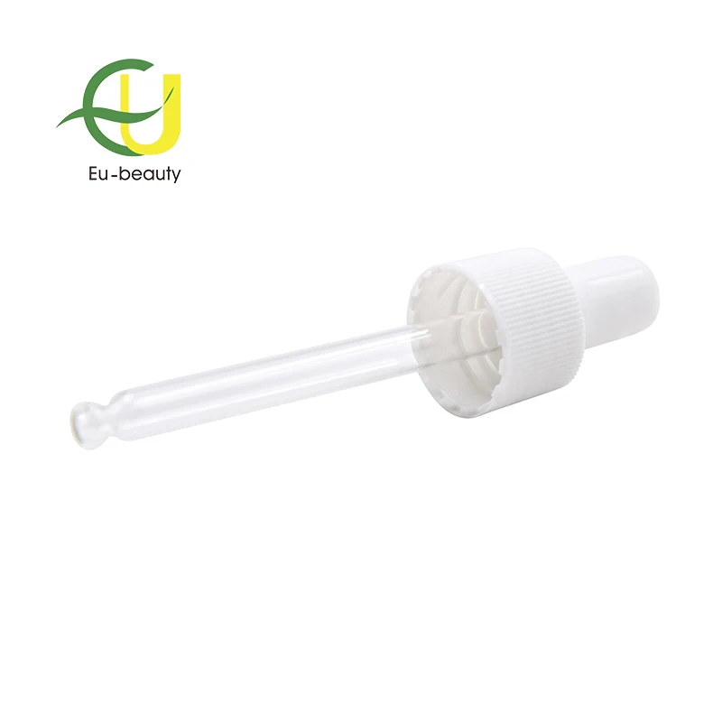  18/410 силиконовая белая стеклянная пипетка в рубчик