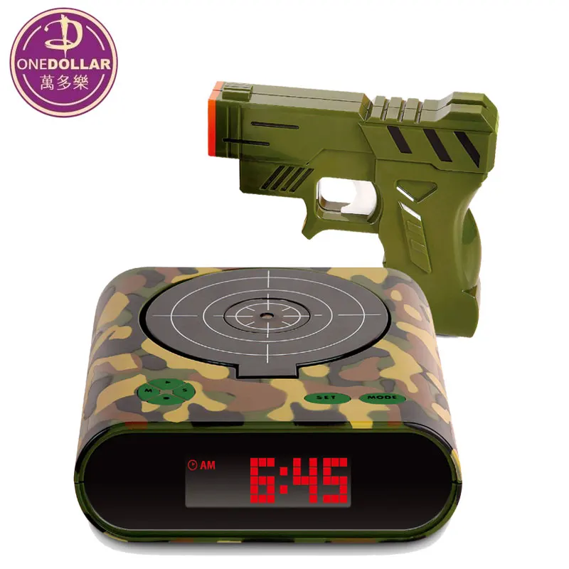 Upgraded version Creative safety lazy wake up shooting gun alarm clock