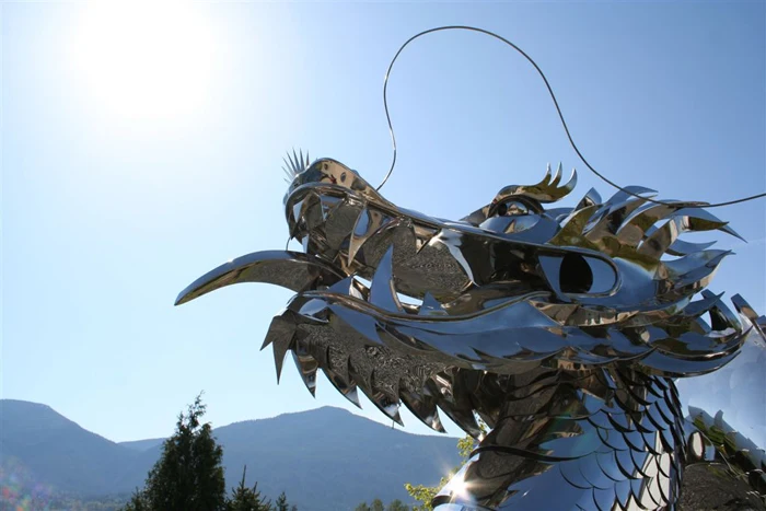 Large Outdoor Decoration Dragon Statue Big Stainless Steel  Sculpture