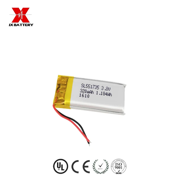 wholesales best quality lipo 3.7v battery 551735 320mah with pcm for electric shaver