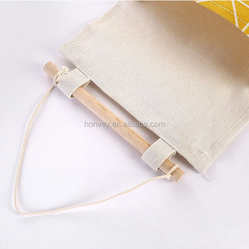 
HONVEY Wall Hanging Storage Bags Cotton And Linen 3 Pockets Wall Door Closet Hanging Storage Bag Organizer For Room Bathroom 