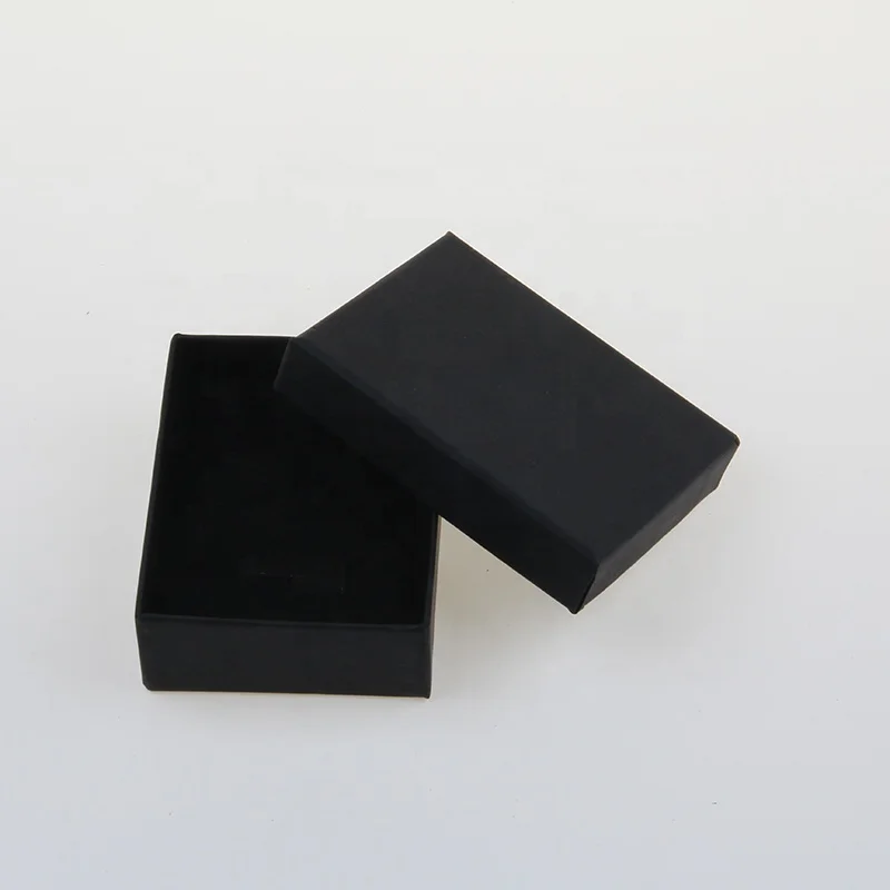 
wholesale Mini Small Black Ring Gift Box with Foam and Velvet Insert For Rings Bracelets 