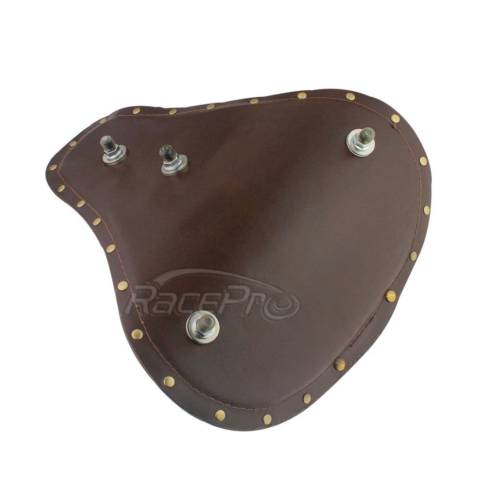 Brass Rivets Synthetic Leather Solo Seat For Harley Chopper Bobber Sportster Custom