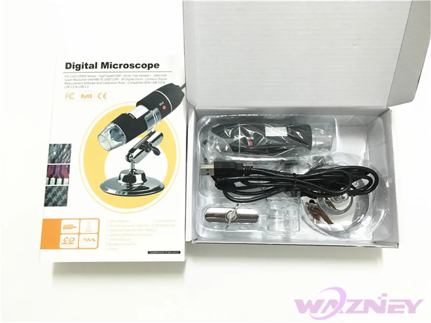 Portable USB Digital microscope 200X 800X 1600X 500X 50 X ~ 500X In-built White Light 8 LED magnifier Endoscope Video Camera
