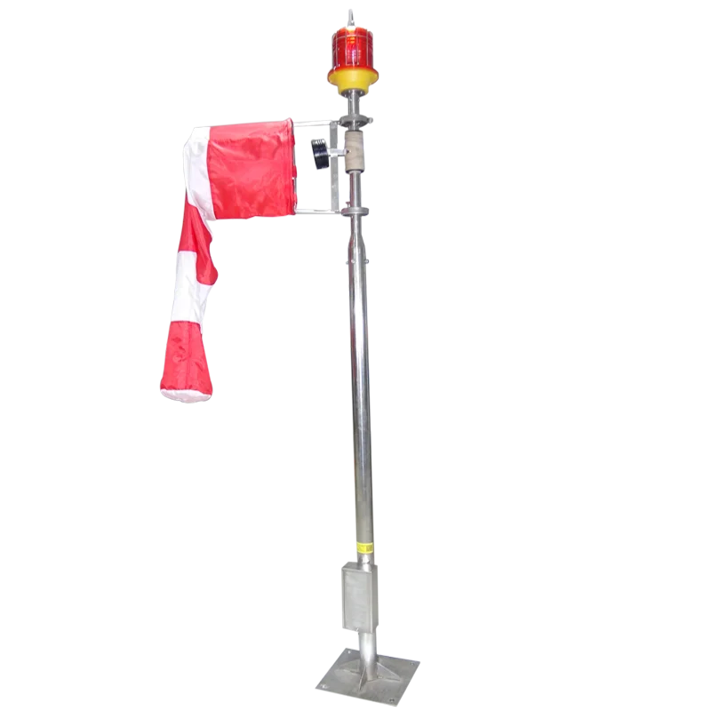 ICAO 12-feet Heliport Wind direction indicator lighted windsock Helipad Airport Wind sock with Obstruction light
