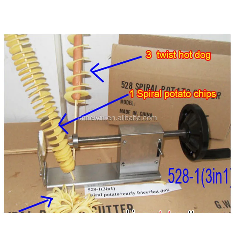 Ручная машина для кудрявого картофеля из нержавеющей стали пружинного