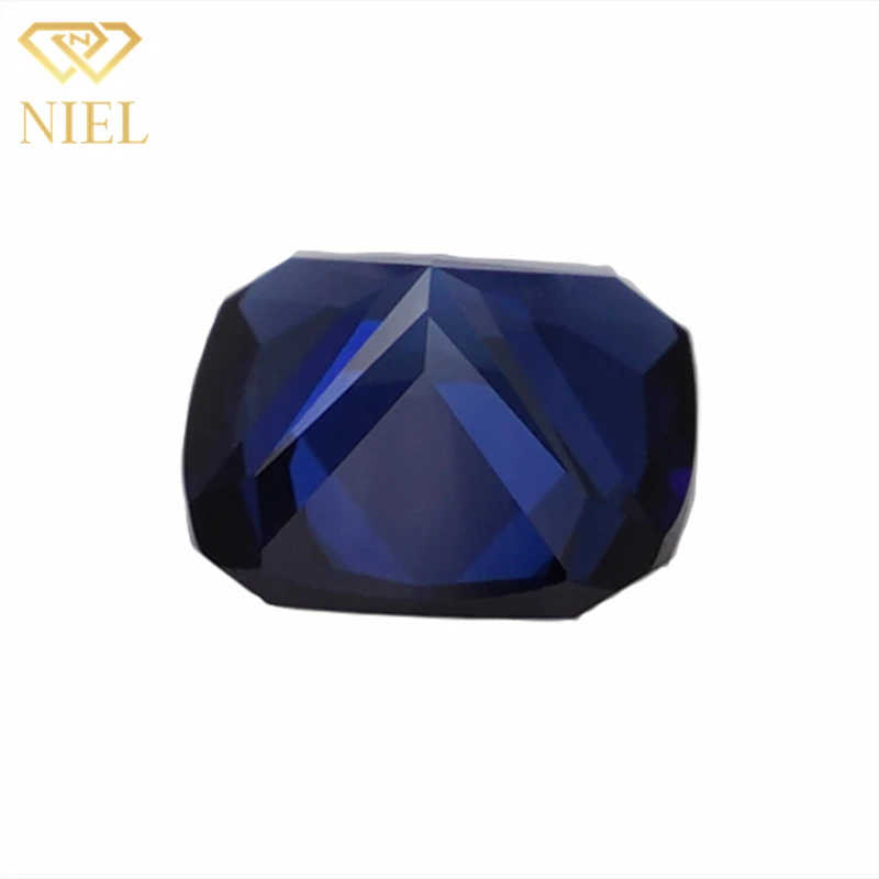 Niel gems stone prices 34# color synthetic corundum gem loose blue cushion cut stone sapphire gemstone