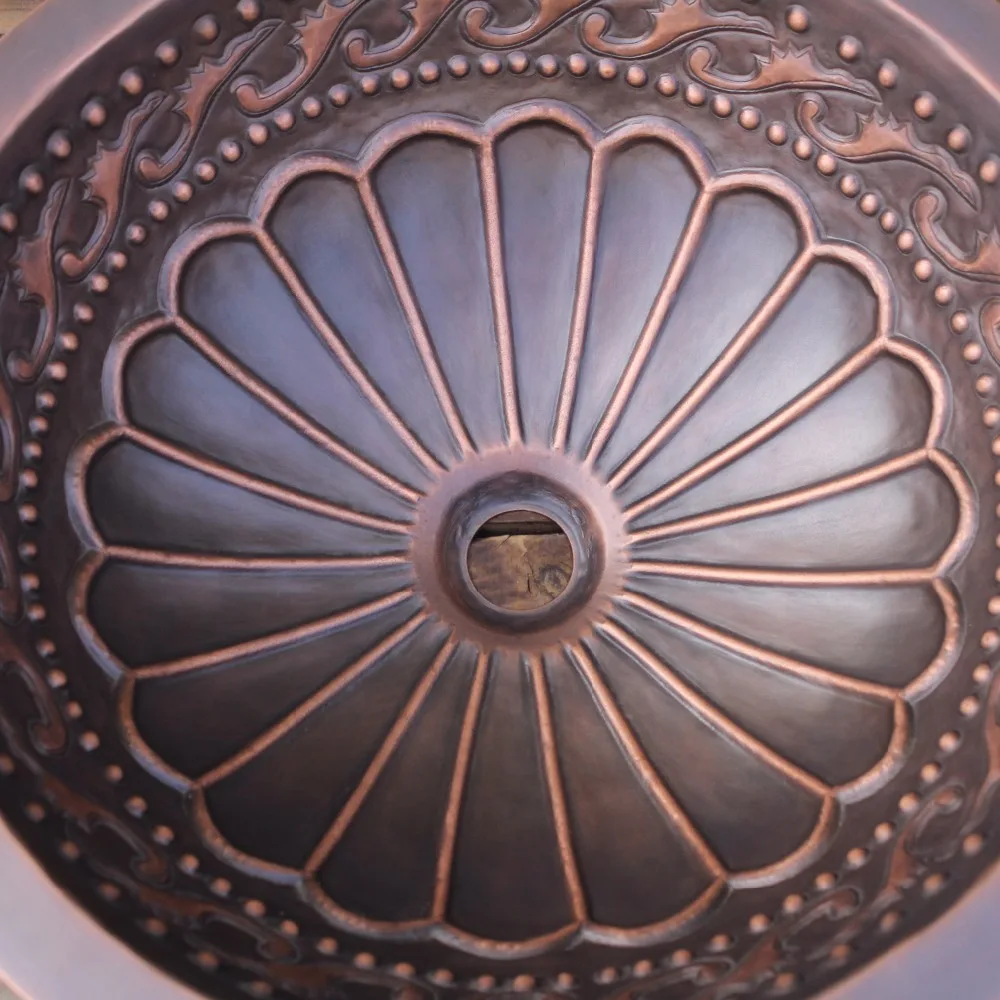 European wash basin / pure copper bathroom sink / hand made copper round sink for bathroom