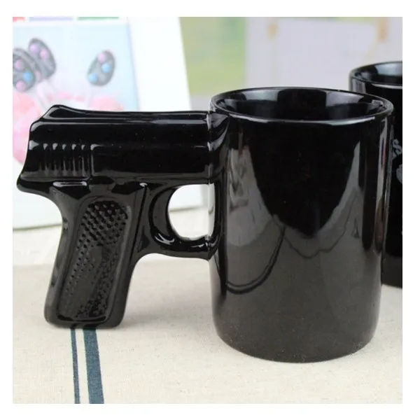 Gun Pistol Shaped Ceramic Tea Coffee Mug Cup