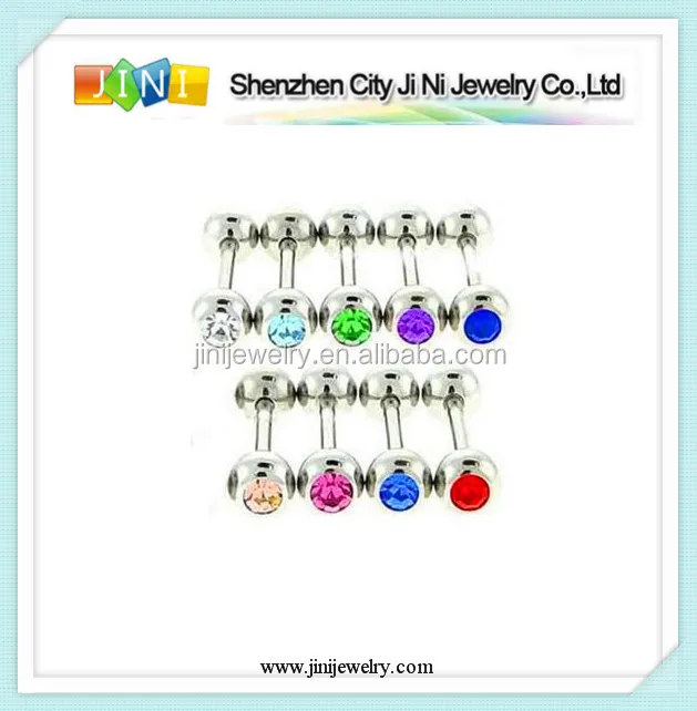 Stainless Rhinestone Jewelry Barbell