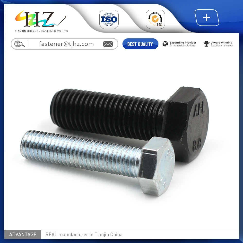 Hex Bolt and Nut Carbon Steel Hex Bolt Grade 8.8 DIN 933